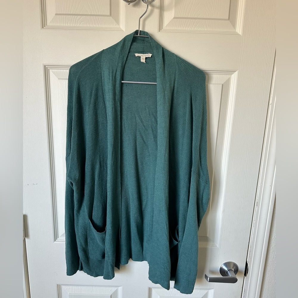 EILEEN FISHER Dark Teal Women's  Open Front Cardigan.